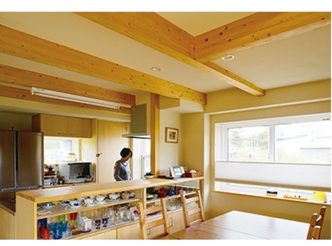 オープンキッチンのカウンター