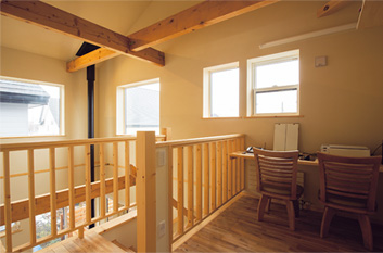 フリースペースは吹き抜けに面し